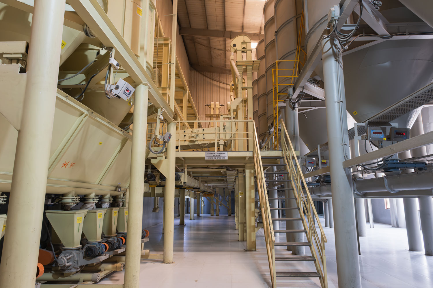 Main production floor with tower equipment